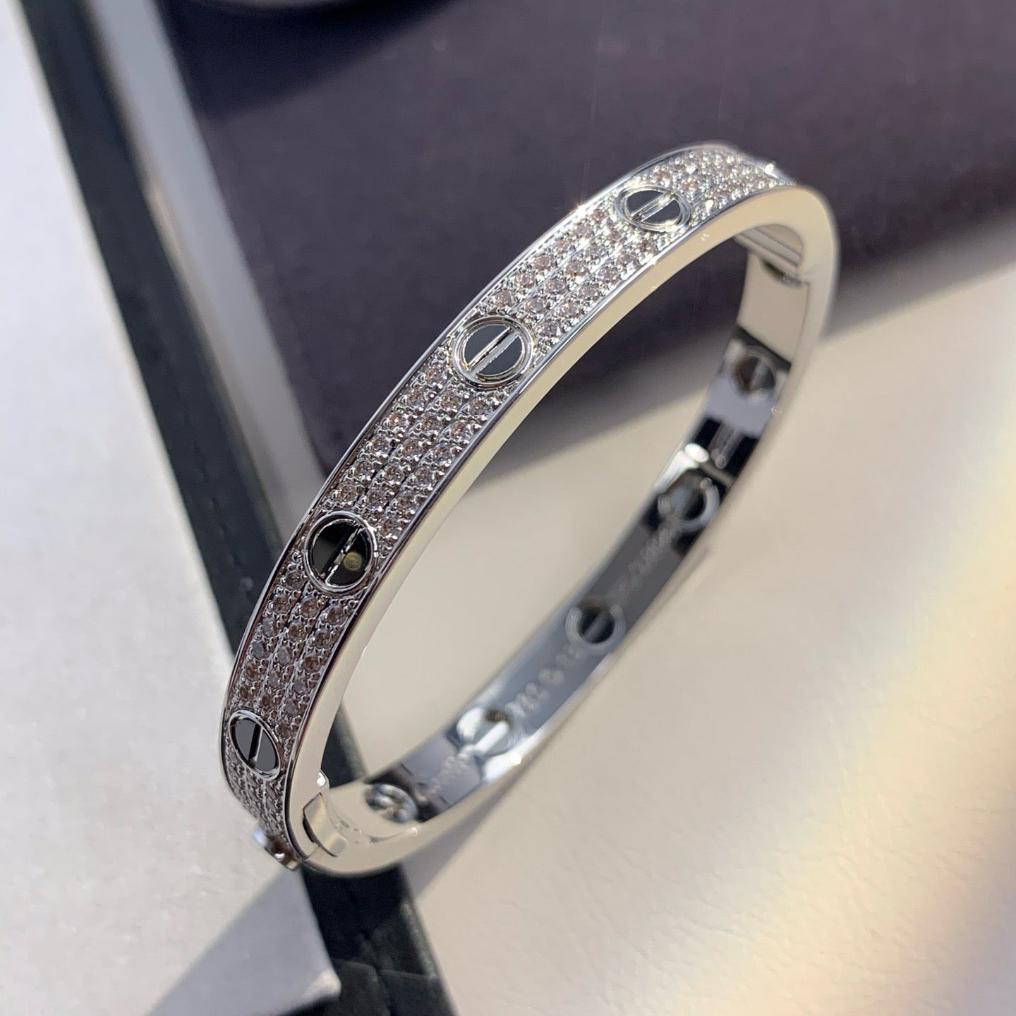 [Agudo Jewelry]LOVE BRACELET 6.1MM DIAMOND-PAVED CERAMIC