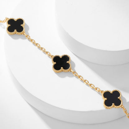 [AgudoJewelry]CLOVER 10 MOTIFS ONYX NECKLACE