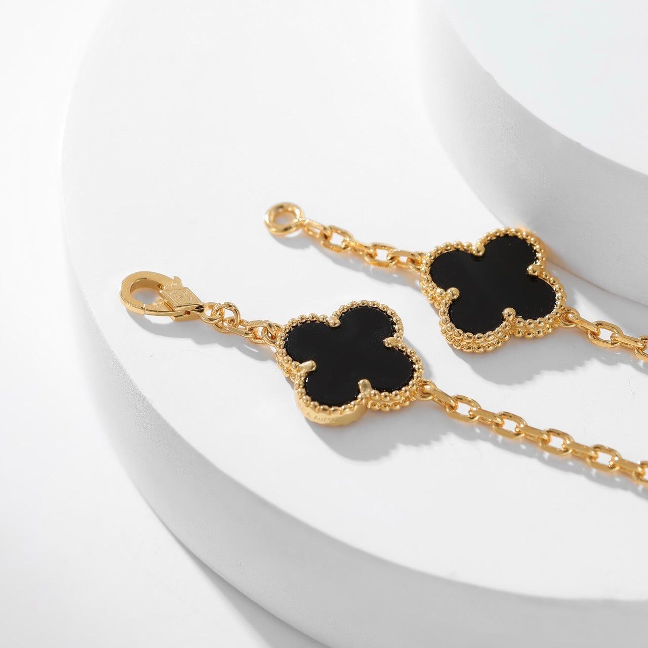 [AgudoJewelry]CLOVER 10 MOTIFS ONYX NECKLACE