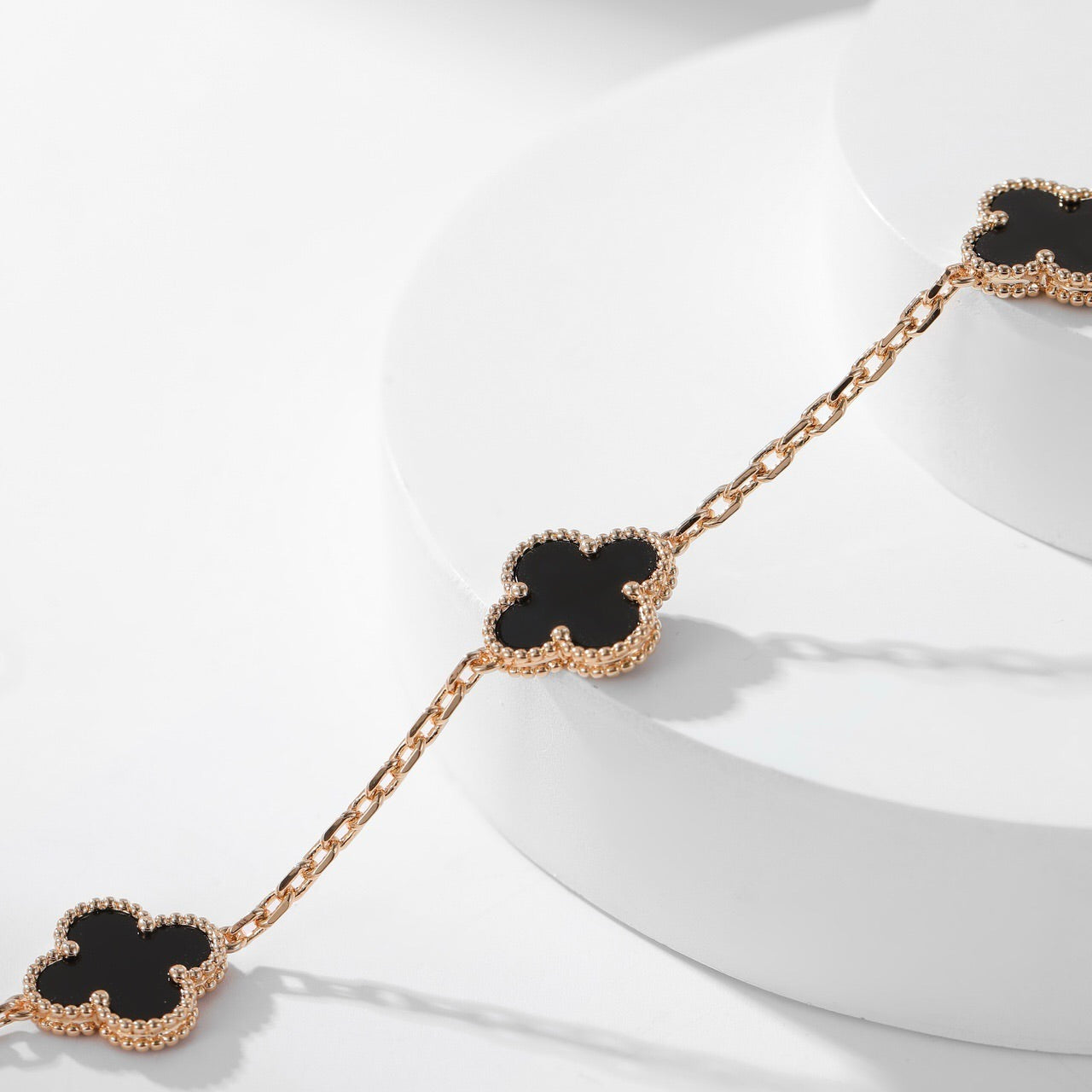 [AgudoJewelry]CLOVER 10 MOTIFS ONYX NECKLACE