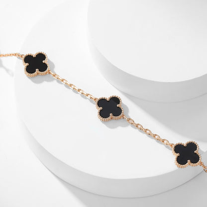 [AgudoJewelry]CLOVER 10 MOTIFS ONYX NECKLACE