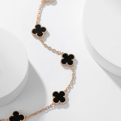 [AgudoJewelry]CLOVER 10 MOTIFS ONYX NECKLACE