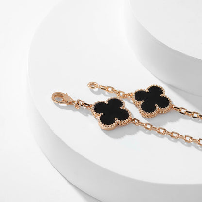 [AgudoJewelry]CLOVER 10 MOTIFS ONYX NECKLACE