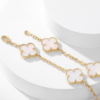 [Agudo Jewelry]CLOVER 10 MOTIFS WHITE MOTHER OF PEARL NECKLACE