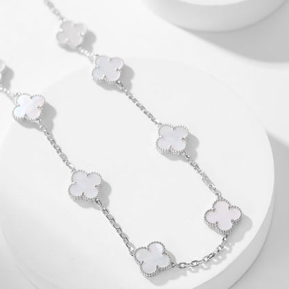 [Agudo Jewelry]CLOVER 10 MOTIFS WHITE MOTHER OF PEARL NECKLACE