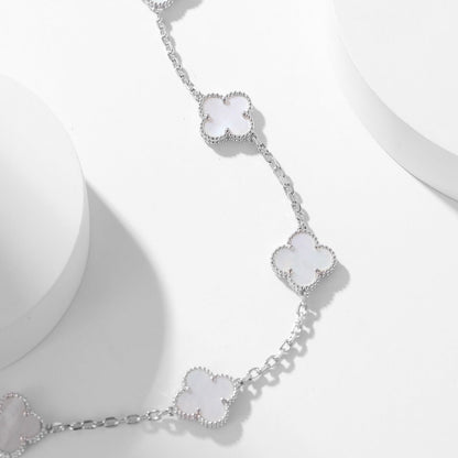 [Agudo Jewelry]CLOVER 10 MOTIFS WHITE MOTHER OF PEARL NECKLACE