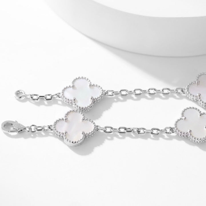 [Agudo Jewelry]CLOVER 10 MOTIFS WHITE MOTHER OF PEARL NECKLACE