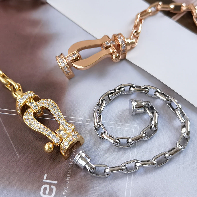 [Agudo Jewelry]FORCE LARGE HORSESHOE CLASP  METAL BRACELET