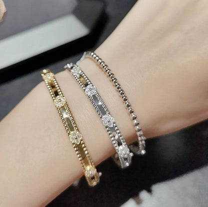 [Agudo Jewelry]CLOVER BRACELET 4MM DIAMONDS