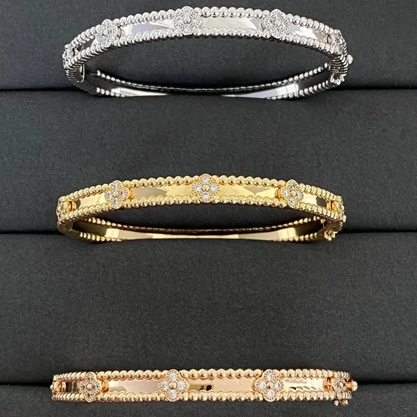 [Agudo Jewelry]CLOVER BRACELET 4MM DIAMONDS