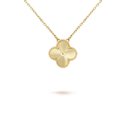 [Agudo Jewelry]CLOVER 15MM LASER NECKLACE