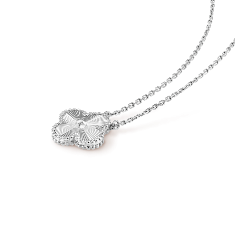 [Agudo Jewelry]CLOVER 15MM LASER NECKLACE SILVER