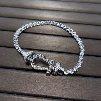 [Agudo Jewelry]FORCE  LARGE HORSESHOE FULL DIAMOND TENNIS BRACELET