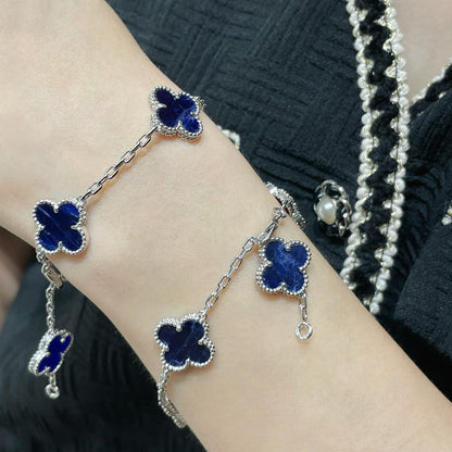 [Agudo Jewelry]CLOVER 5 MOTIF PIETERSITE SILVER BRACELET