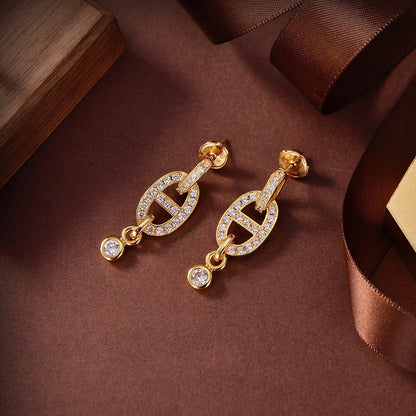 [Agudo Jewelry]HM CHAINE DIAMOND EARRINGS