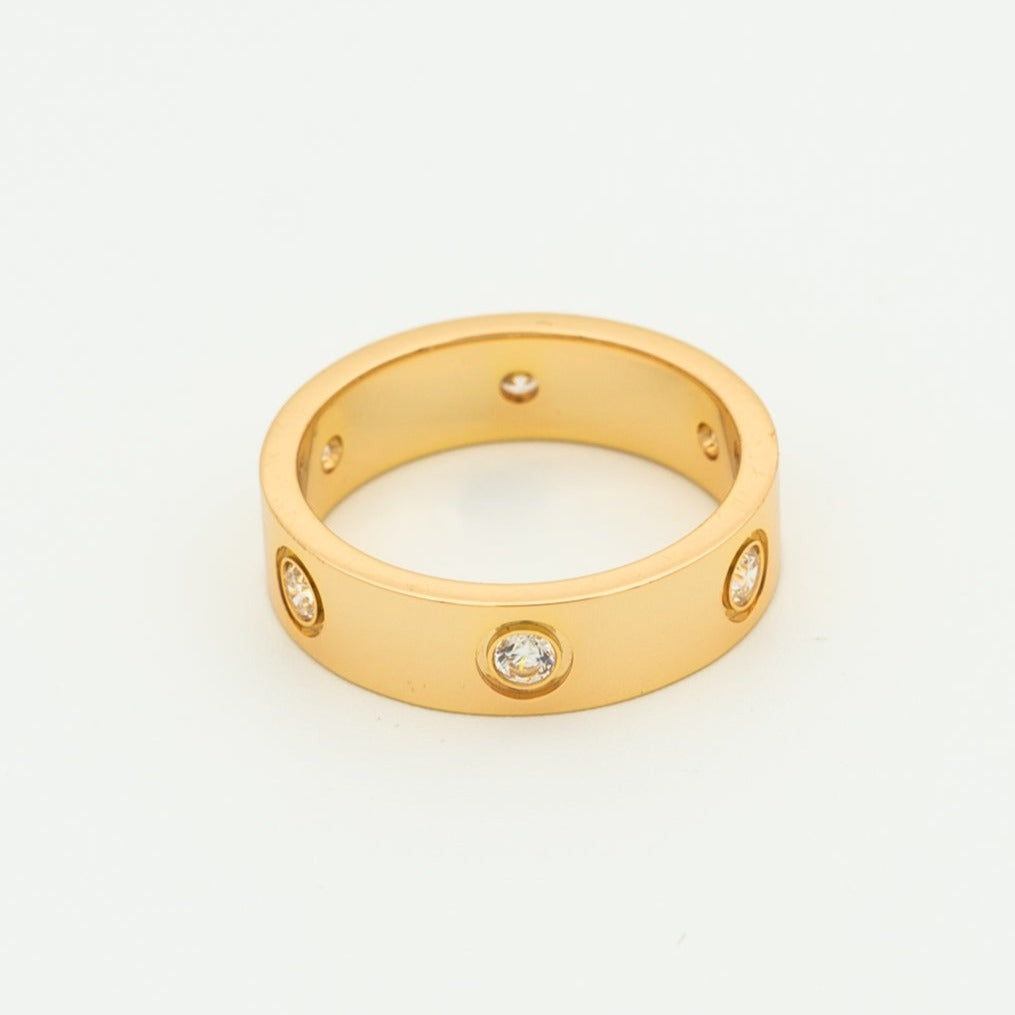 [Agudo Jewelry]LOVE RING 5.5MM 6 DIAMONDS PINK GOLD