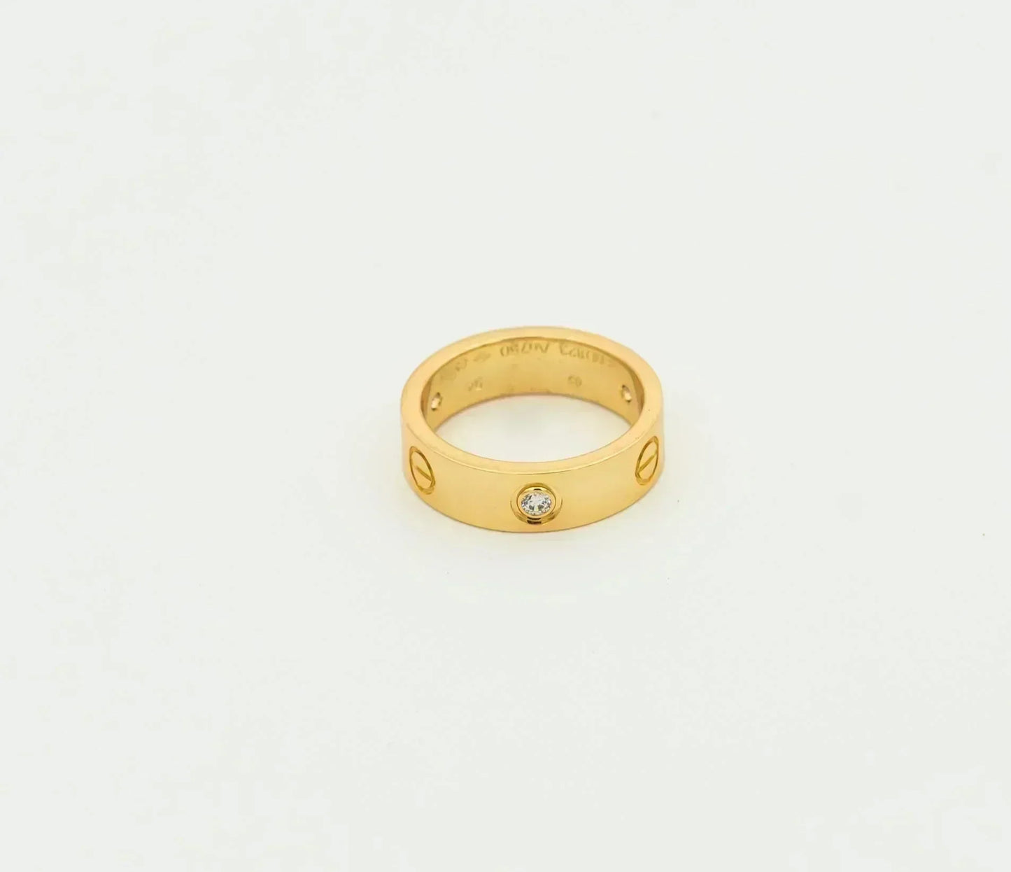 [Agudo  Jewelry]LOVE RING 5.5MM 3 DIAMONDS GOLD