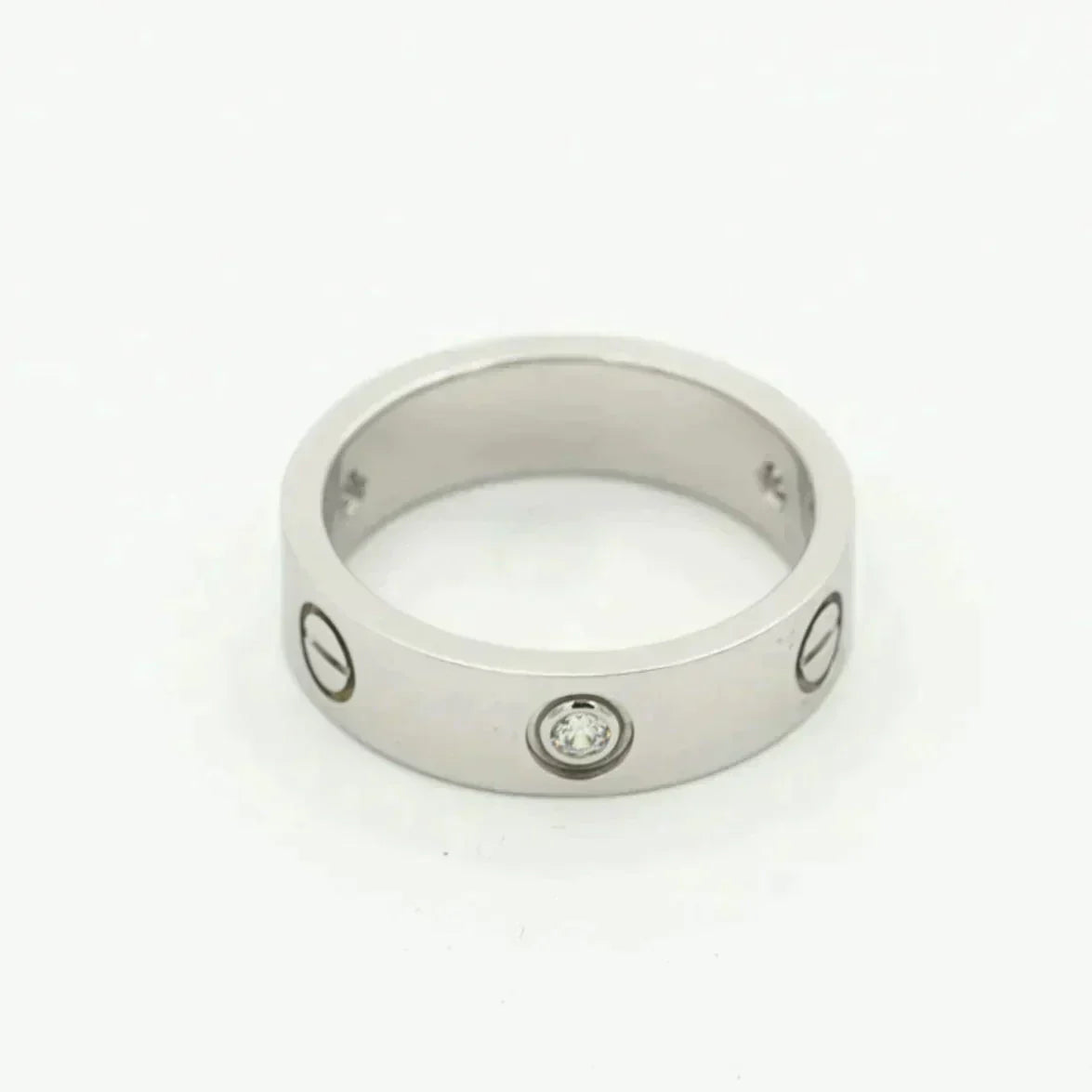 [Agudo  Jewelry]LOVE RING 5.5MM 3 DIAMONDS SILVER