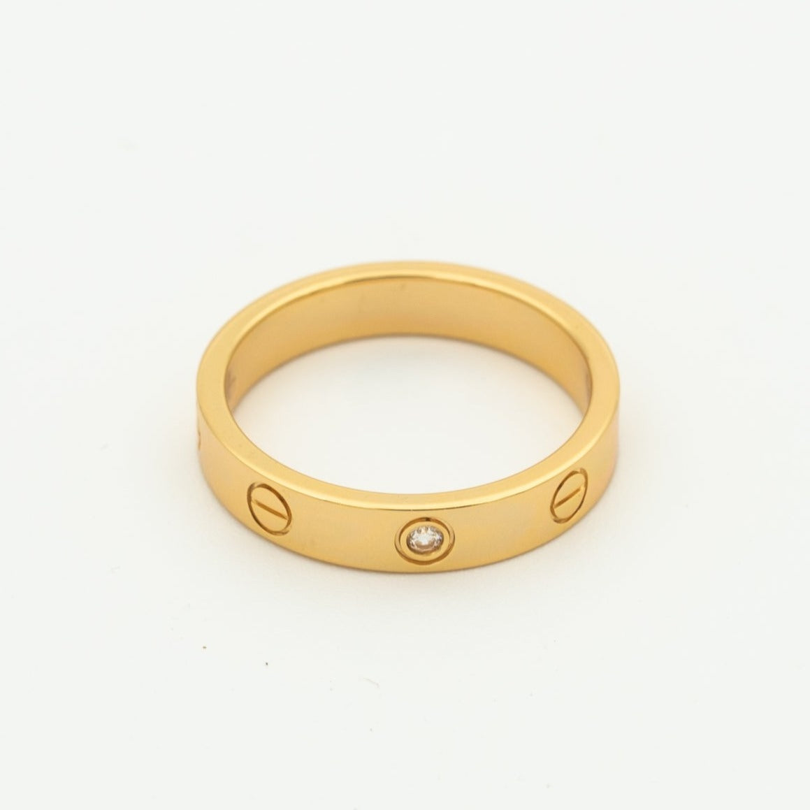 [Agudo  Jewelry]LOVE RING 4MM 1 DIAMOND PINK GOLD