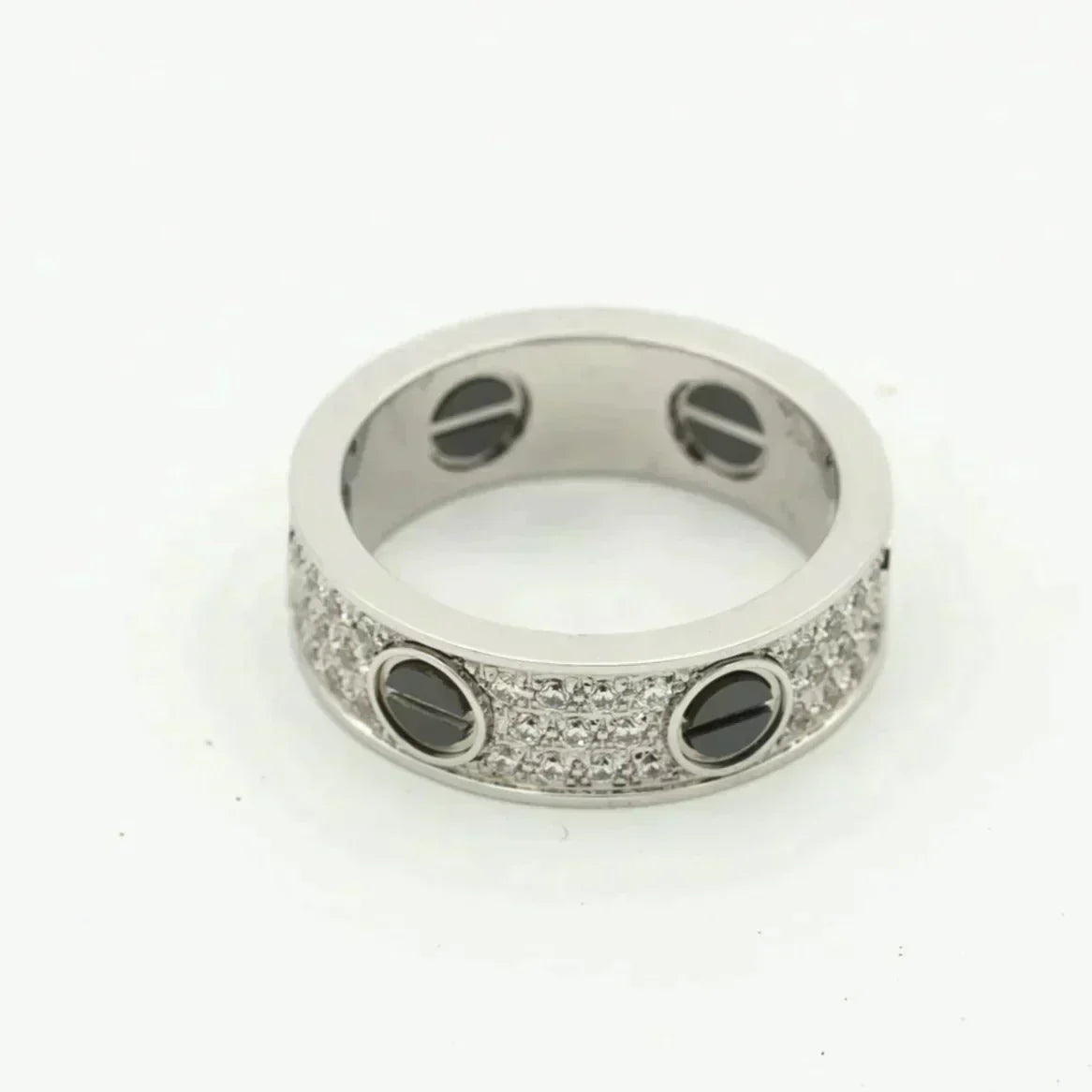 [Agudo Jewelry]LOVE RING 5.5MM DIAMONDS PAVED CERAMIC