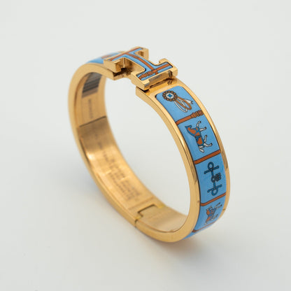 [Agudo Jewelry]H PINK GOLD BRACELET BLUE CERAMIC