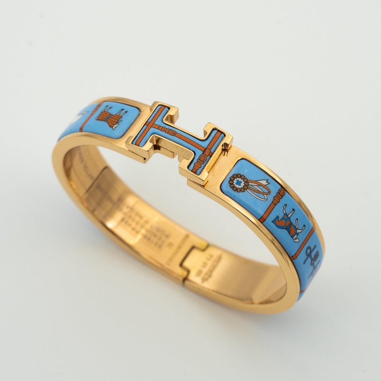 [Agudo Jewelry]H PINK GOLD BRACELET BLUE CERAMIC