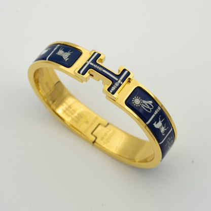 [Agudo Jewelry]H BRACELET BLUE CERAMIC