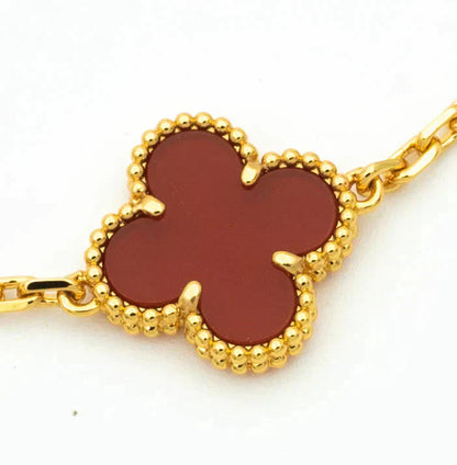 [Agudo Jewelry]CLOVER  5 MOTIFS CARNELIAN GOLD BRACELET