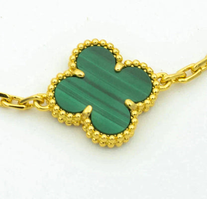 [Agudo Jewelry]CLOVER  5 MOTIF MALACHITE DIAMOND BRACELET