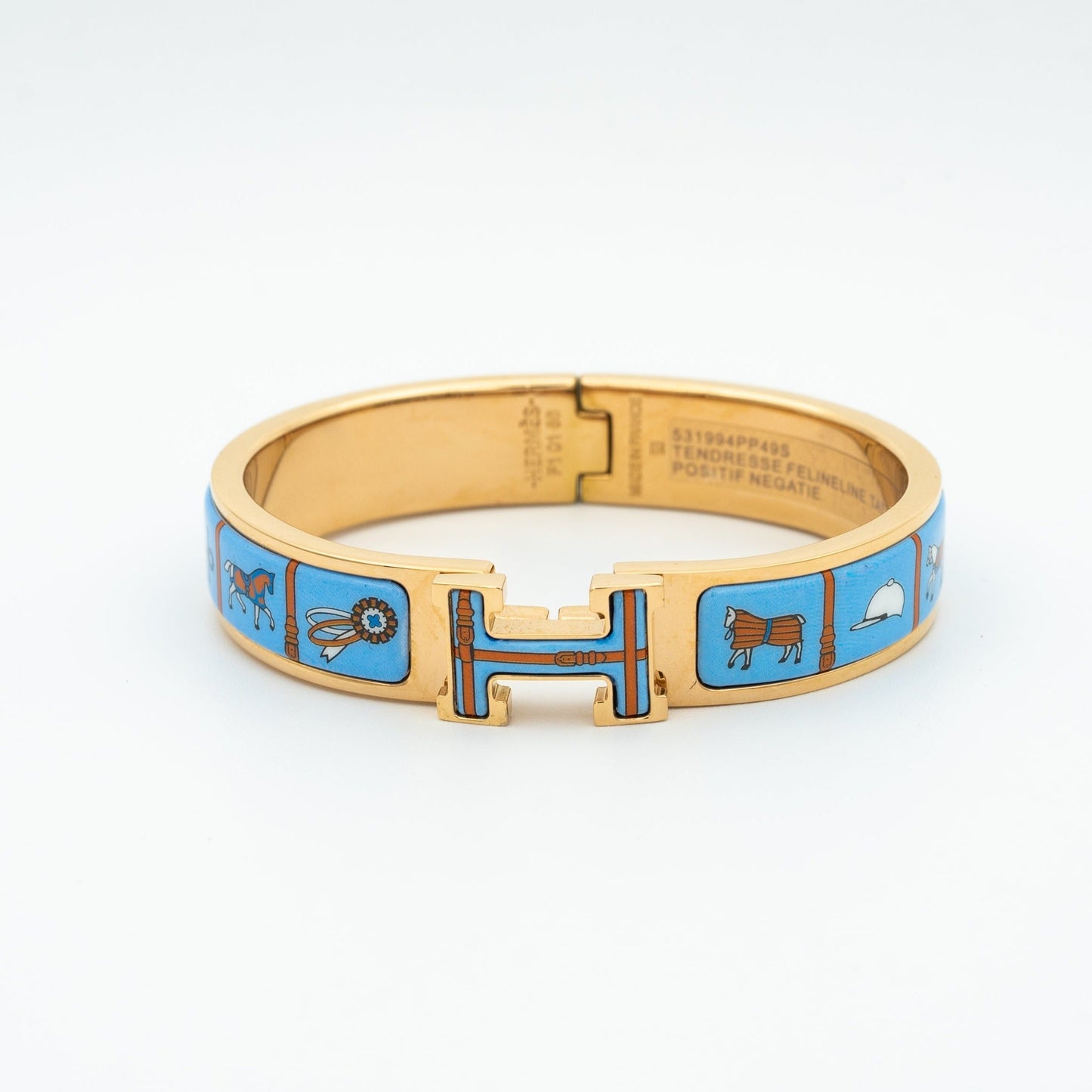 [Agudo Jewelry]H PINK GOLD BRACELET BLUE CERAMIC