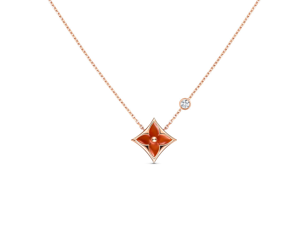 [Agudo Jewelry]STAR NECKLACE PINK GOLD 1 DIAMOND