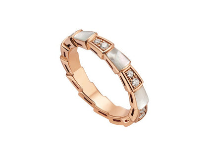 [Agudo  Jewelry]SERPENTI RING PINK GOLD DIAMOND MOP 3MM