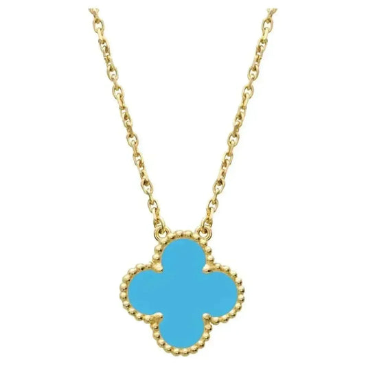 [Agudo Jewelry]CLOVER 15MM VINTAGE TURQUOISE NECKLACE