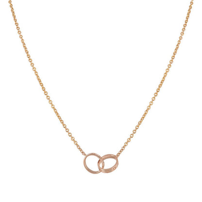 [Agudo Jewelry]LOVE NECKLACE DOUBLE RING PINK GOLD