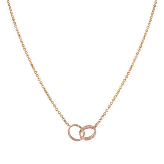 [Agudo Jewelry]LOVE NECKLACE DOUBLE RING PINK GOLD