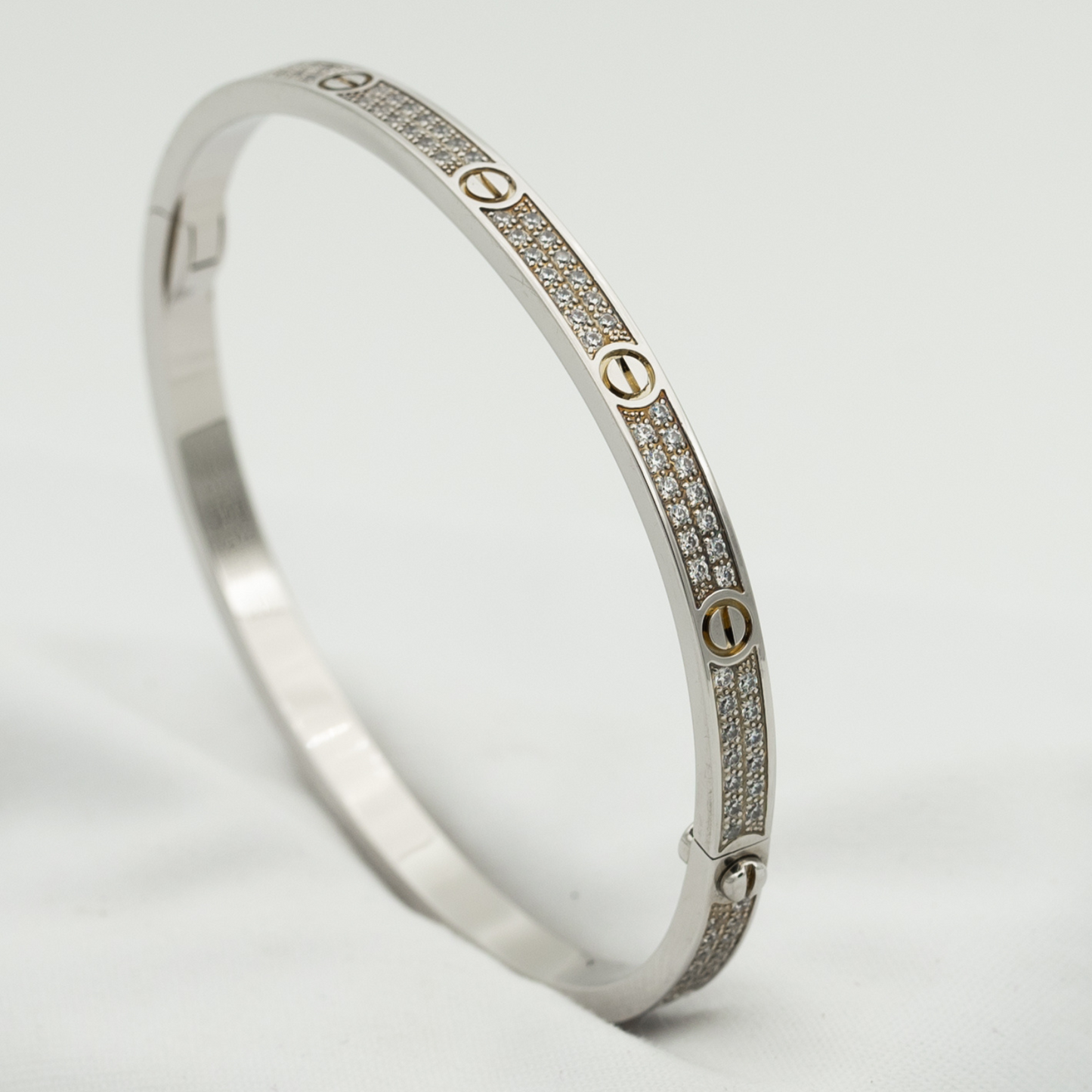 [Agudo Jewelry]LOVE BRACELET 3.65MM DIAMOND-PAVED SILVER