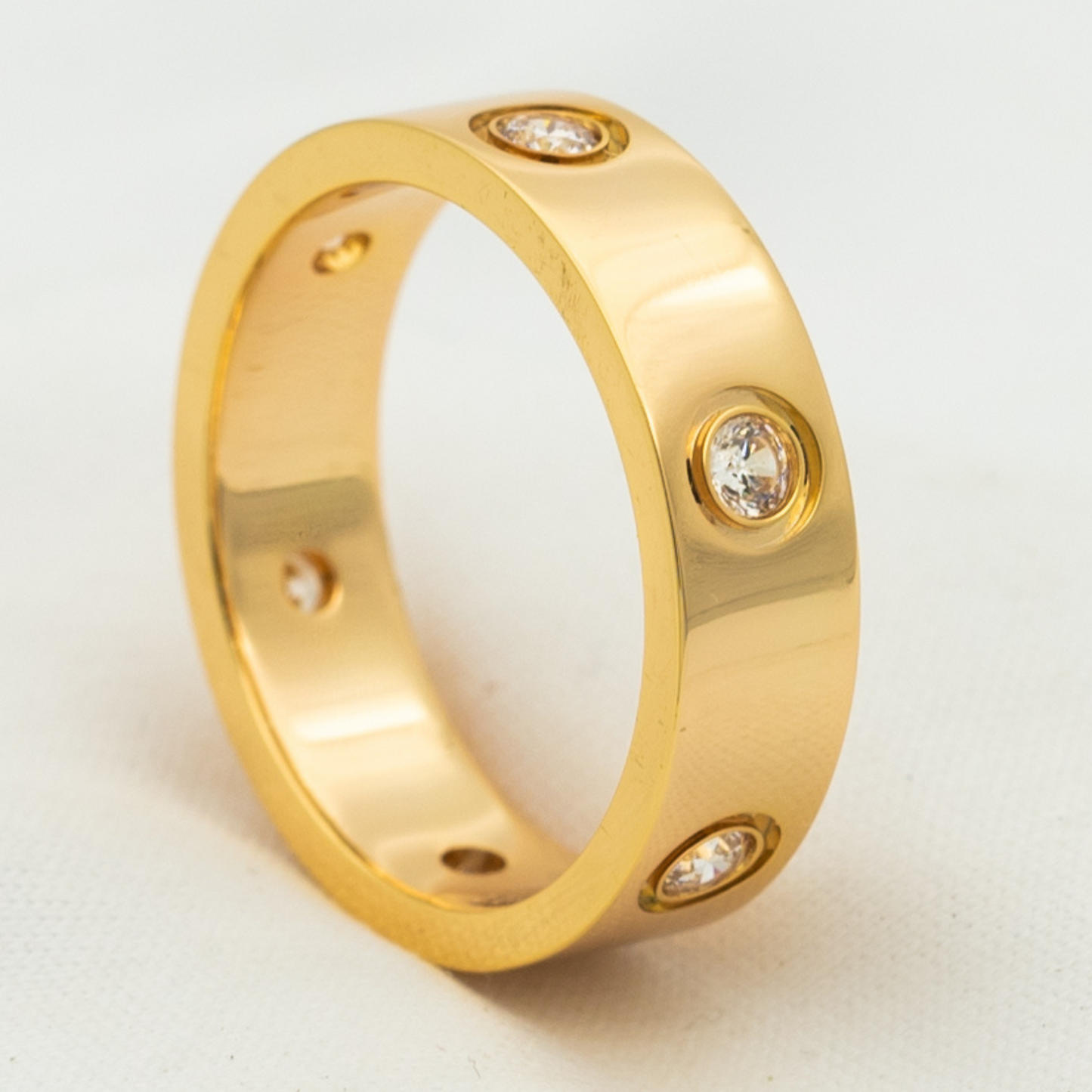 [Agudo Jewelry]LOVE RING 5.5MM 6 DIAMONDS PINK GOLD