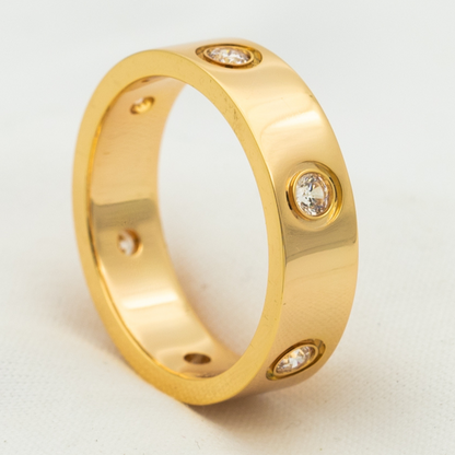 [Agudo Jewelry]LOVE RING 5.5MM 6 DIAMONDS PINK GOLD