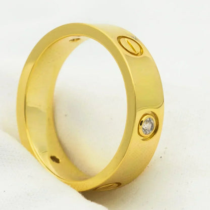 [Agudo  Jewelry]LOVE RING 5.5MM 3 DIAMONDS GOLD