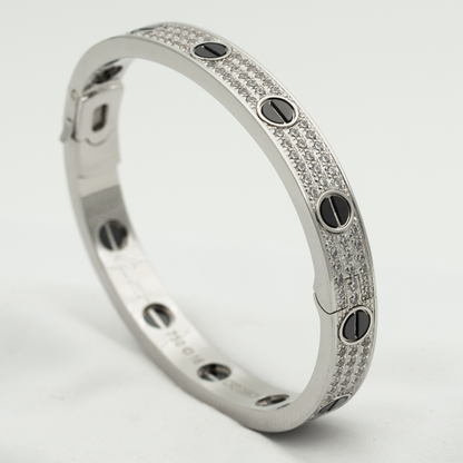 [Agudo Jewelry]LOVE BRACELET 6.1MM DIAMOND-PAVED CERAMIC