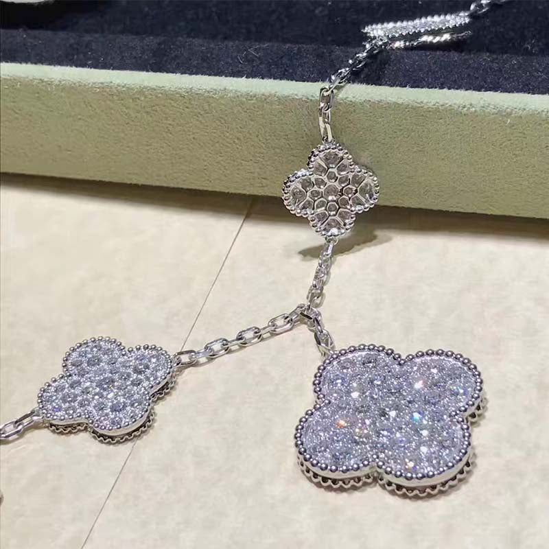 [Agudo Jewelry]CLOVER 6 MOTIFS SILVER DIAMOND BRACELET