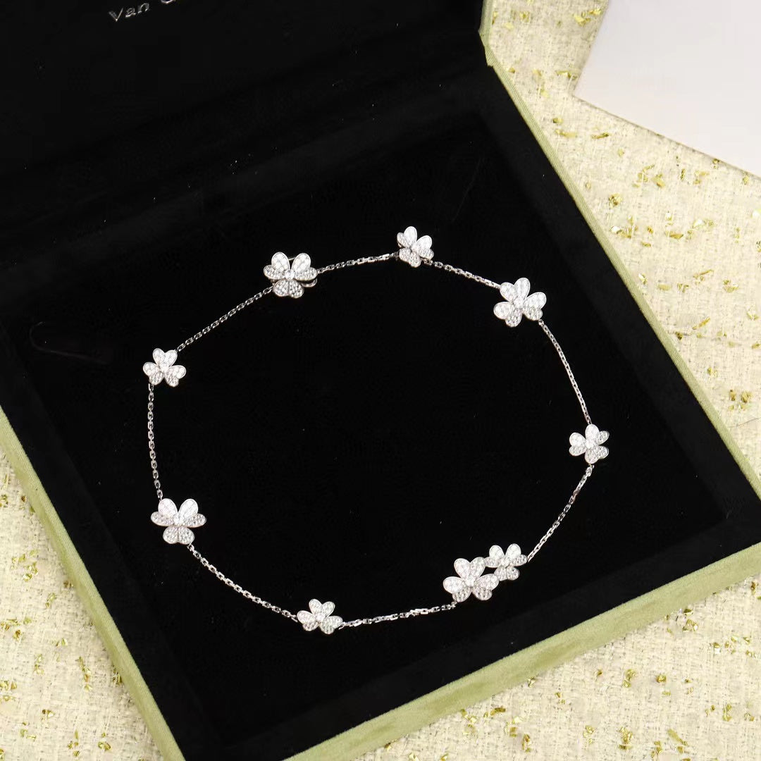 [Agudo Schmuck]FRIVOLE SILBER 9 BLUMEN HALSKETTE