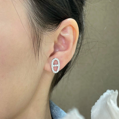 [Agudo Jewelry]HM FULL DIAMOND PIG NOSE STUD EARRINGS