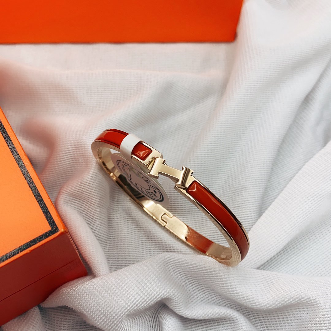 [AgudoJewelry]CLASSIC HM CLIC RED 8MM ENAMEL BRACELET