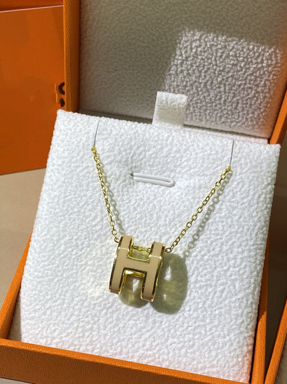 [Agudo Jewelry]HM CLIC YELLOW ENAMEL GOLD NECKLACE