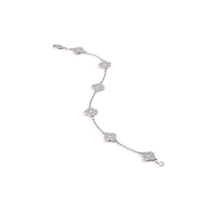 [Agudo Jewelry]CLOVER 6 MOTIF SILVER DIAMOND BRACELET