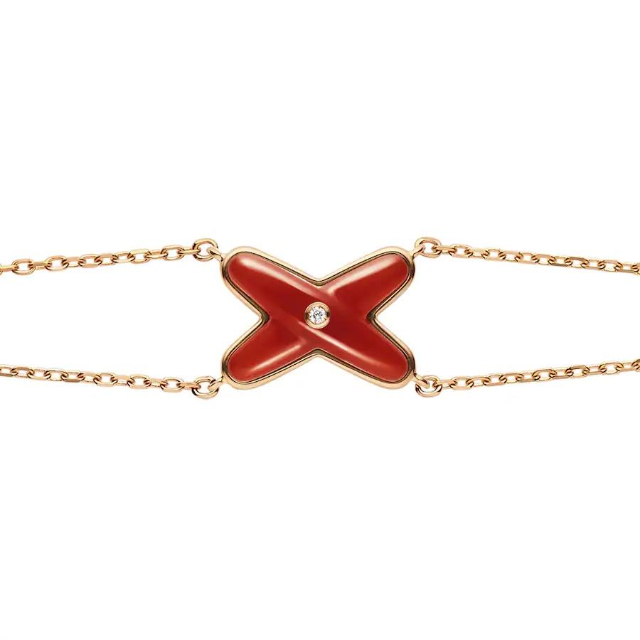 [Agudo Jewelry]JEUX BRACELET CARNELIAN PINK GOLD 1 DIAMOND