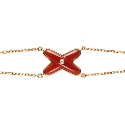 [Agudo Jewelry]JEUX BRACELET CARNELIAN PINK GOLD 1 DIAMOND