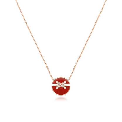 [Agudo Jewelry]JEUX DE ROSE GOLD DIAMOND NECKLACE