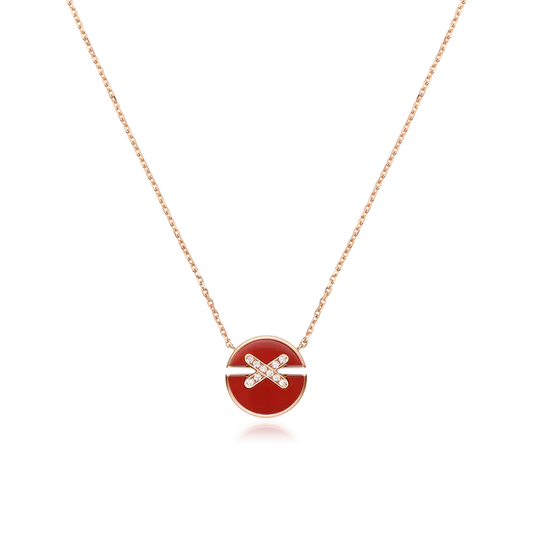 [Agudo Jewelry]JEUX DE ROSE GOLD DIAMOND NECKLACE